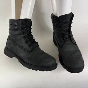 Timberland Linden Woods 6 Inch Boot Women's 8.5 Black Leather Ankle Waterproof
